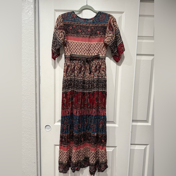 Melrose Boho Patchwork Bohemian Midi Dress - Picture 3 of 8